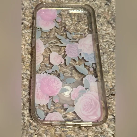 Pink Rose PopSocket IPhone 12/13 Pro Max Case - Picture 2 of 2